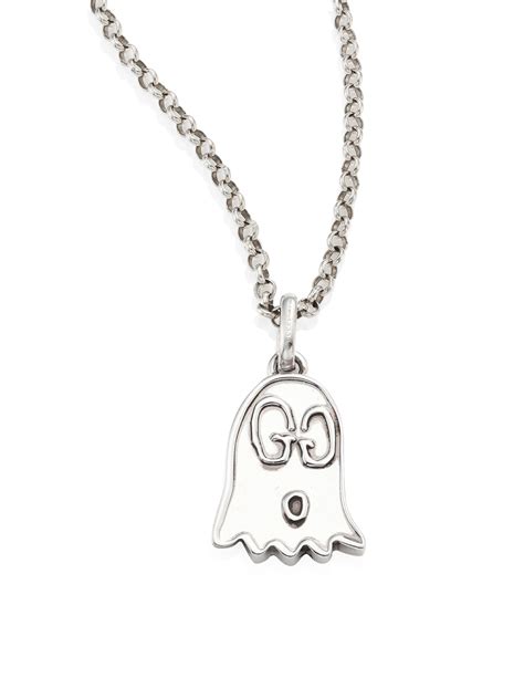 gucci ghost necklace in silver